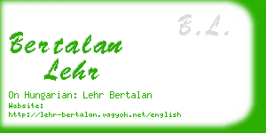 bertalan lehr business card